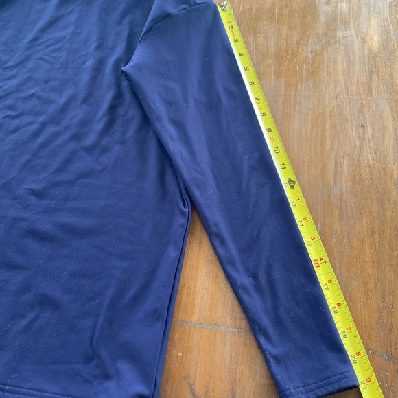 UNDER ARMOUR turtleneck longsleeve Mens Medium Blue Compression Thermal ski - Picture 7 of 7